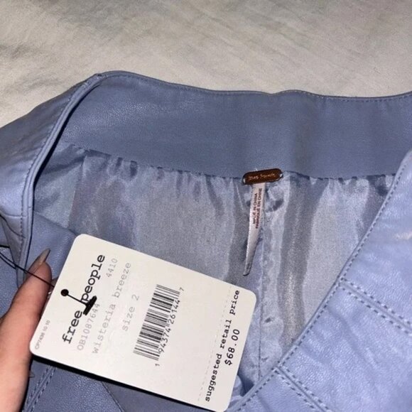 NWT Free People faux suede/leather mini skirt - Picture 2 of 4